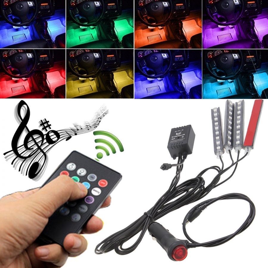 Car Interior Atmosphere Remote Control Light Decor Lamp